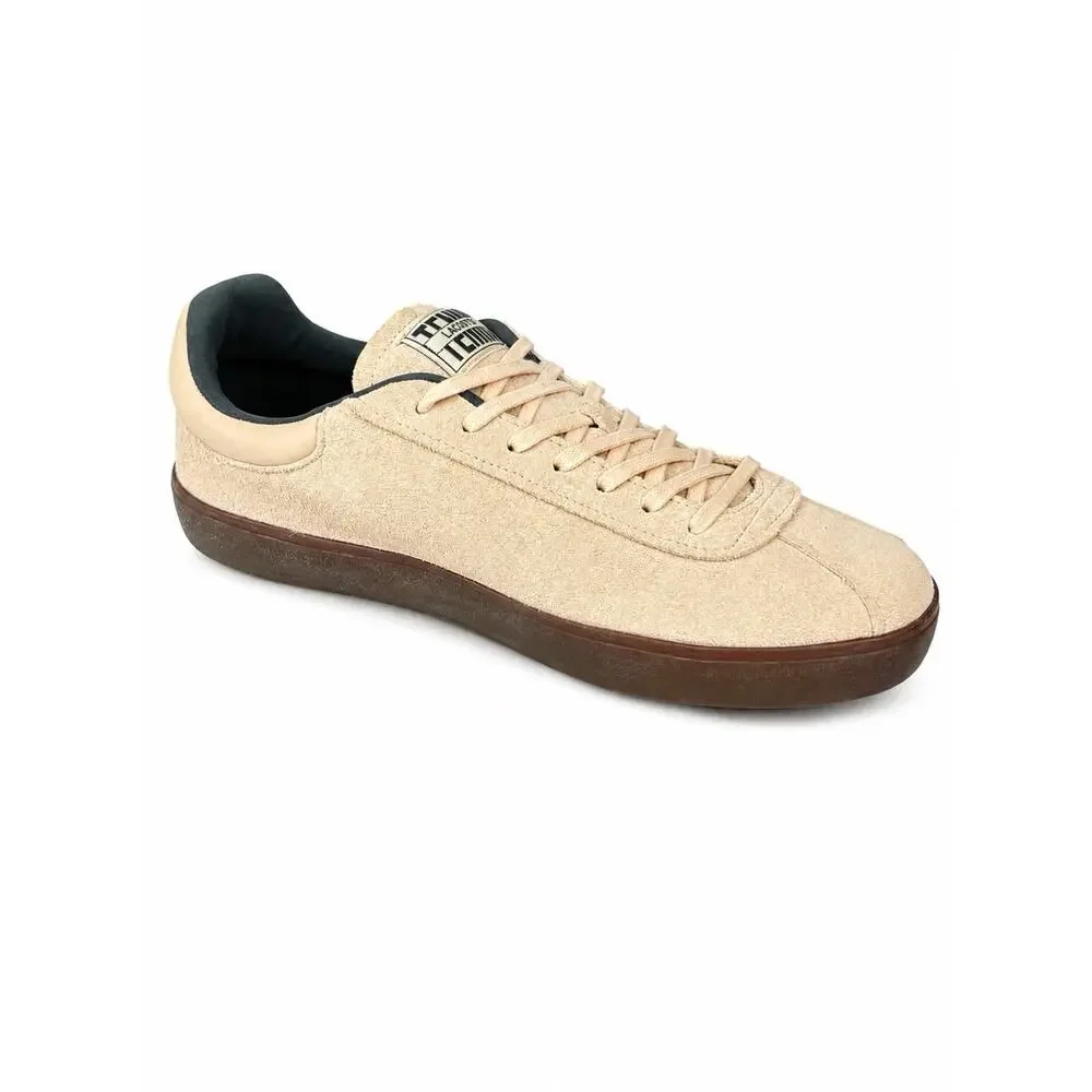 Lacoste Baseshot 125 3 SMA Men’s 9.5 Beige Suede Sneakers Gum Sole 749SMA0060AOT